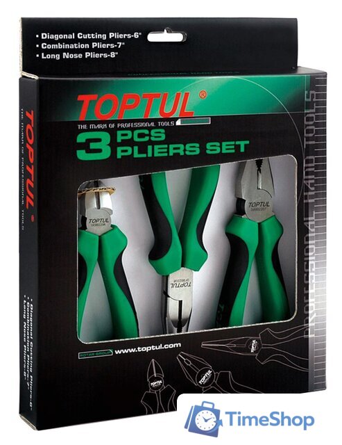 Набор пассатижей Toptul GAAE0302 (3 предмета) - Изображение №1 — Интернет-магазин Time-Shop