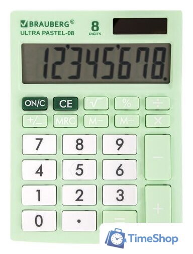Бухгалтерский калькулятор BRAUBERG Ultra Pastel-08-LG 250515 (мятный) - Изображение №1 — Интернет-магазин Time-Shop