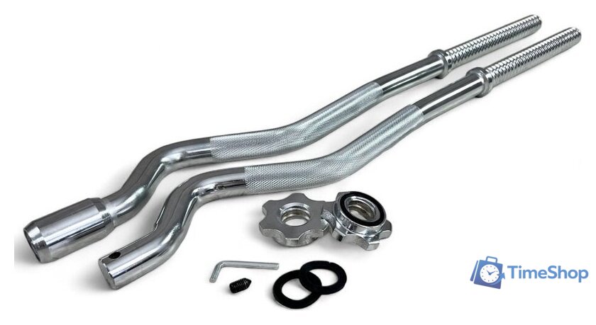 Гриф для штанги Atlas Sport EZ-образный хромированный, разборный EZ1260-25 D25 - Изображение №2 — Интернет-магазин Time-Shop