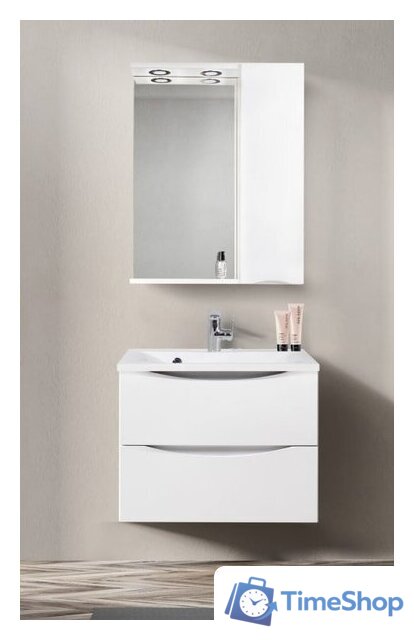  BelBagno Шкаф с зеркалом Marino-SPC-600/750-1A-BL-P-R (bianco lucido) - Изображение №2 — Интернет-магазин Time-Shop
