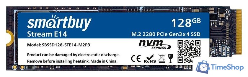 SSD SmartBuy Stream E14 128GB SBSSD128-STE14-M2P3 - Изображение №1 — Интернет-магазин Time-Shop