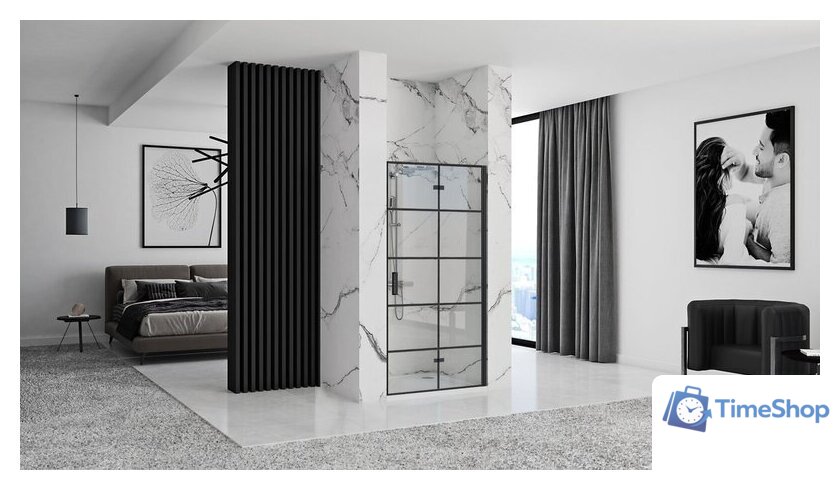 Душевая дверь Rea Molier 100 REA-K6963 (черный/прозрачное стекло) - Изображение №3 — Интернет-магазин Time-Shop