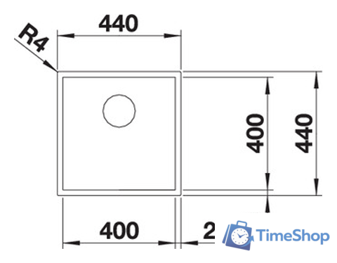 Кухонная мойка Blanco Zerox 400-IF Durinox (без клапана-автомата) - Изображение №4 — Интернет-магазин Time-Shop