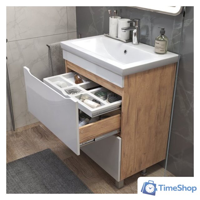  Vigo Тумба под умывальник Grani 700-0-2 Como (дуб золотой) - Изображение №5 — Интернет-магазин Time-Shop