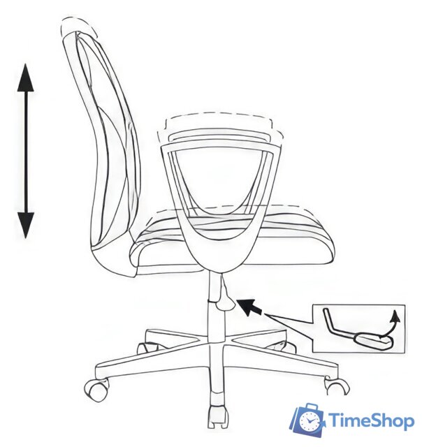 Офисное кресло Бюрократ CH-327 (черный экокожа) - Изображение №7 — Интернет-магазин Time-Shop