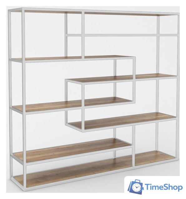 Стеллаж Hype Mebel Зиг-Заг 200x150 (белый/дуб галифакс натуральный) - Изображение №1 — Интернет-магазин Time-Shop