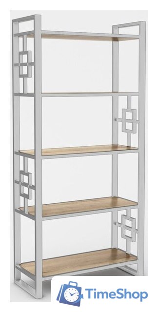 Стеллаж Hype Mebel Квадро 50x170 (белый/дуб галифакс натуральный) - Изображение №1 — Интернет-магазин Time-Shop