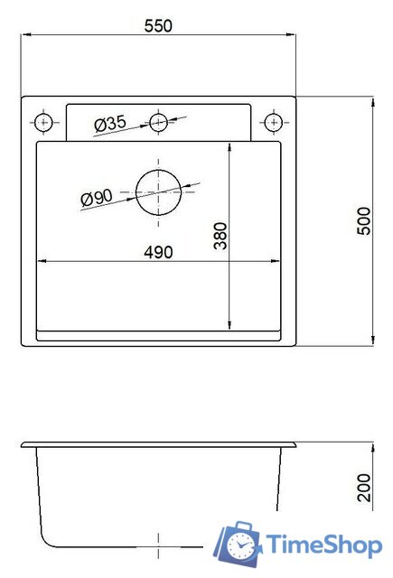 Кухонная мойка Marblan Cubi (черный) - Изображение №5 — Интернет-магазин Time-Shop