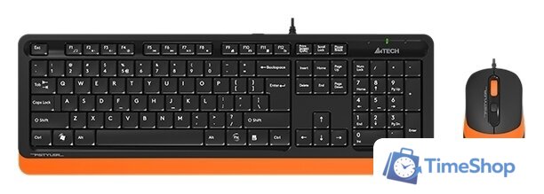Офисный набор A4Tech Fstyler F1010 (черный/оранжевый) - Изображение №1 — Интернет-магазин Time-Shop