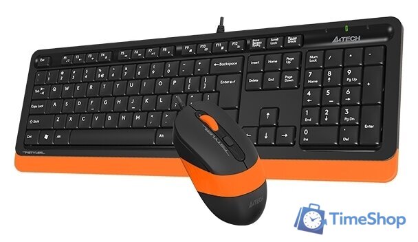 Офисный набор A4Tech Fstyler F1010 (черный/оранжевый) - Изображение №4 — Интернет-магазин Time-Shop