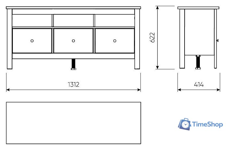 Тумба Mio Tesoro Сага 3 ящика 2.08.03.090.15 (серый/ясень) - Изображение №6 — Интернет-магазин Time-Shop