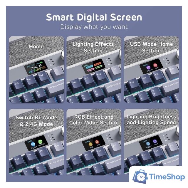 Клавиатура Royal Kludge M87 RGB Ocean Blue (RK Cream) - Изображение №4 — Интернет-магазин Time-Shop