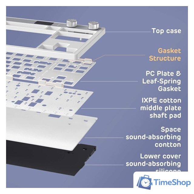 Клавиатура Royal Kludge M87 RGB Ocean Blue (RK Cream) - Изображение №8 — Интернет-магазин Time-Shop