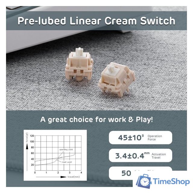 Клавиатура Royal Kludge M87 RGB Ocean Blue (RK Cream) - Изображение №6 — Интернет-магазин Time-Shop