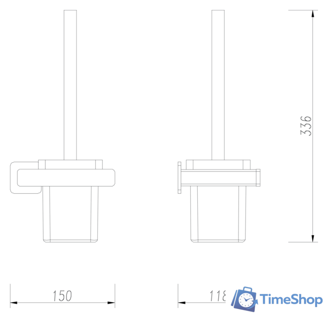 Ершик для унитаза Omnires Nelson NL80620GR - Изображение №2 — Интернет-магазин Time-Shop