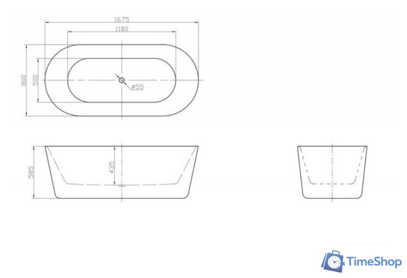 Ванна BelBagno BB306-1675 - Изображение №4 — Интернет-магазин Time-Shop