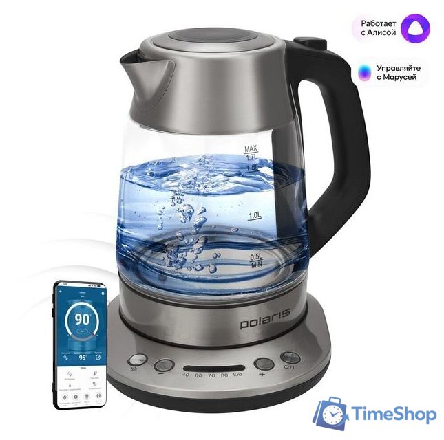 Электрический чайник Polaris PWK 1775CGLD Wi-Fi IQ Home - Изображение №2 — Интернет-магазин Time-Shop