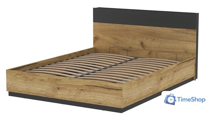 Кровать Интерлиния Loft LT-К160 160x200 (дуб золотой-антрацит) - Изображение №1 — Интернет-магазин Time-Shop