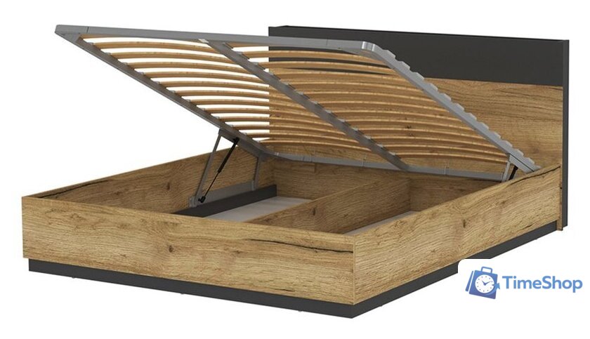 Кровать Интерлиния Loft LT-К160 160x200 (дуб золотой-антрацит) - Изображение №2 — Интернет-магазин Time-Shop