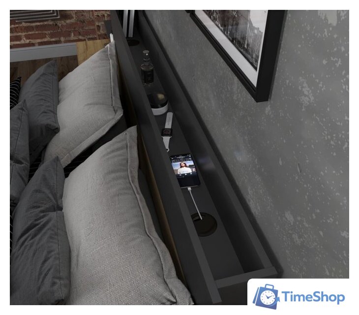 Кровать Интерлиния Loft LT-К160 160x200 (дуб золотой-антрацит) - Изображение №4 — Интернет-магазин Time-Shop