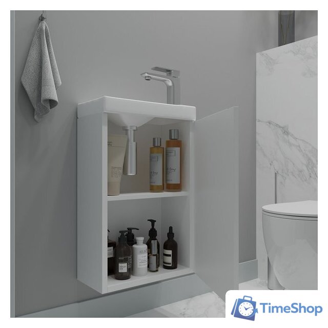  ЗОВ Тумба под умывальник Монови Слим 40 S40LW0LW9268 (белый матовый) - Изображение №4 — Интернет-магазин Time-Shop