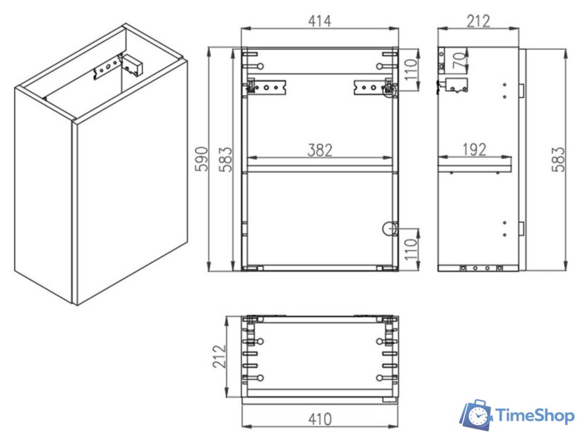  ЗОВ Тумба под умывальник Монови Слим 40 S40LW0LW9268 (белый матовый) - Изображение №5 — Интернет-магазин Time-Shop