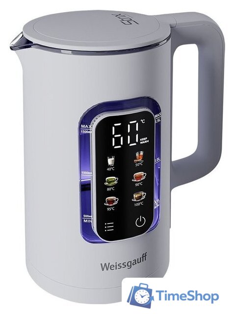 Электрический чайник Weissgauff WK 1500 Dw Touch BodyCool - Изображение №19 — Интернет-магазин Time-Shop