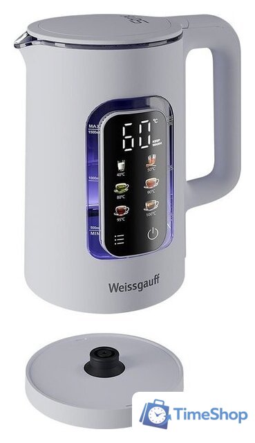 Электрический чайник Weissgauff WK 1500 Dw Touch BodyCool - Изображение №22 — Интернет-магазин Time-Shop