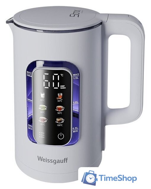Электрический чайник Weissgauff WK 1500 Dw Touch BodyCool - Изображение №20 — Интернет-магазин Time-Shop