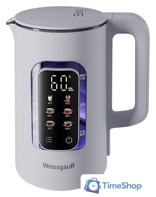 Электрический чайник Weissgauff WK 1500 Dw Touch BodyCool - Изображение №18 — Интернет-магазин Time-Shop