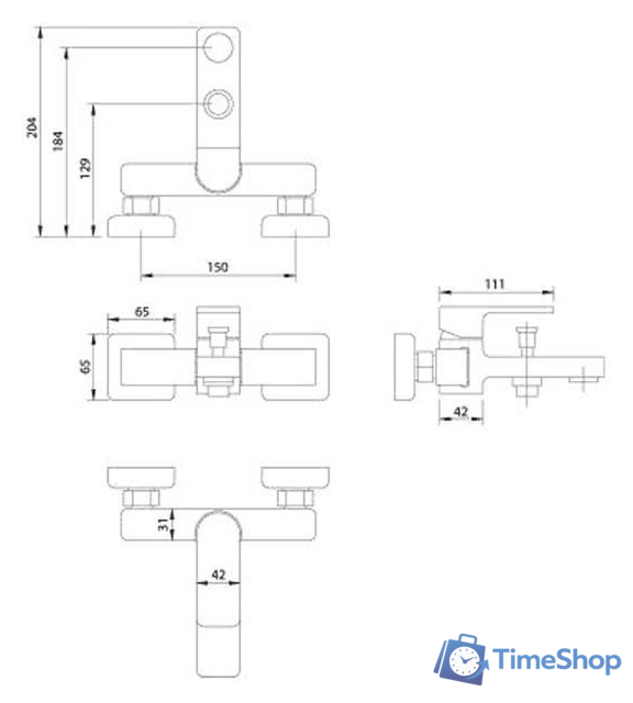 Смеситель Omnires Baretti BA7830 CR - Изображение №2 — Интернет-магазин Time-Shop