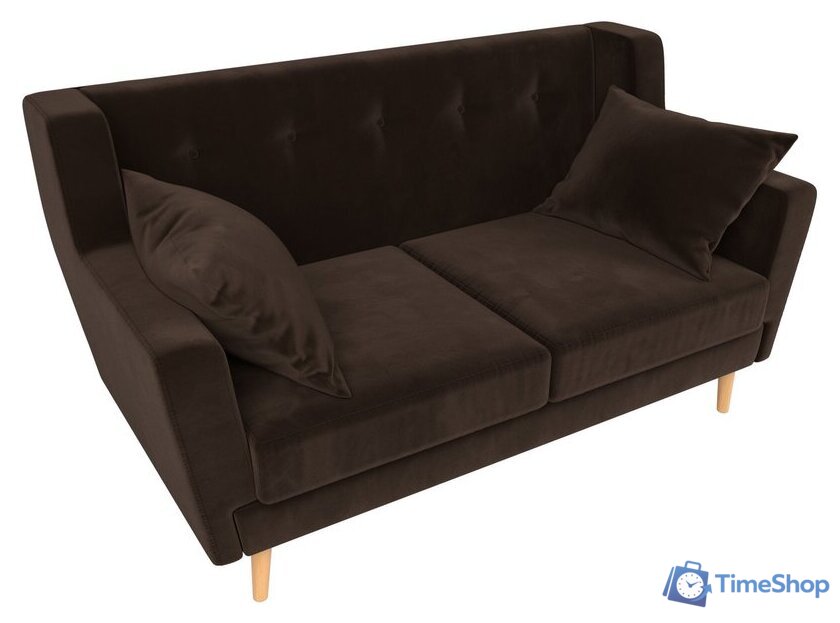 Диван Лига диванов Брайтон 281 2-х местная 108926 (микровельвет, коричневый) - Изображение №3 — Интернет-магазин Time-Shop