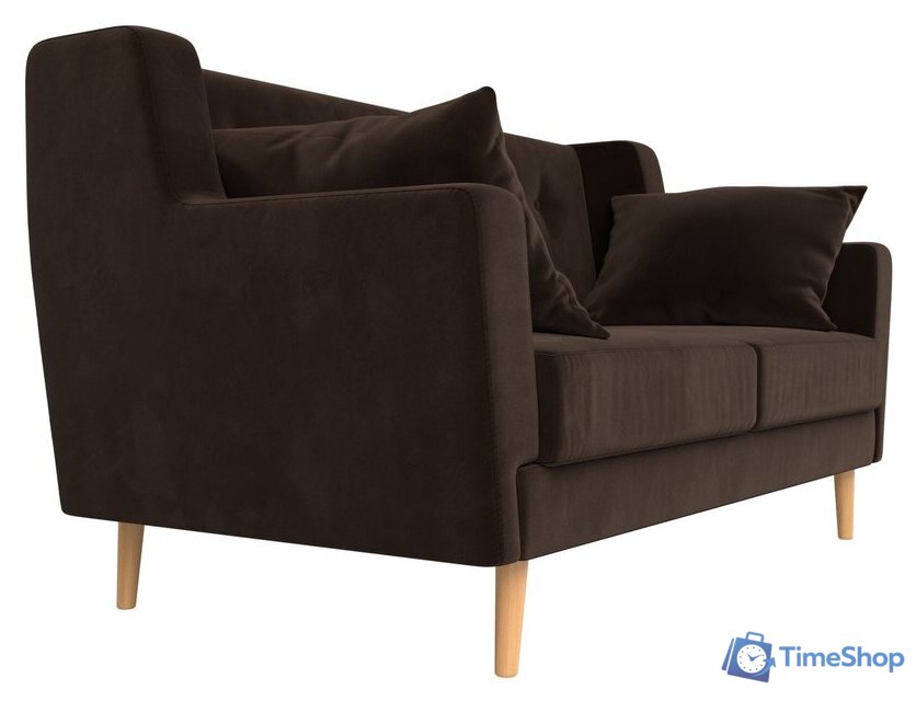Диван Лига диванов Брайтон 281 2-х местная 108926 (микровельвет, коричневый) - Изображение №4 — Интернет-магазин Time-Shop