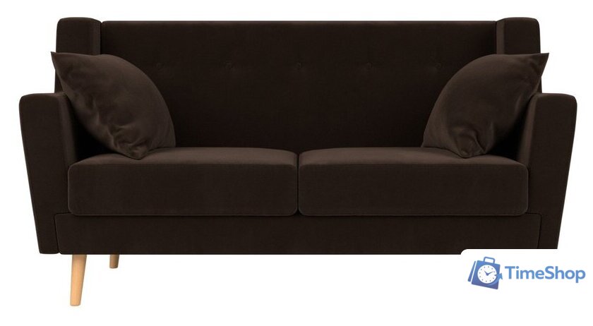 Диван Лига диванов Брайтон 281 2-х местная 108926 (микровельвет, коричневый) - Изображение №2 — Интернет-магазин Time-Shop