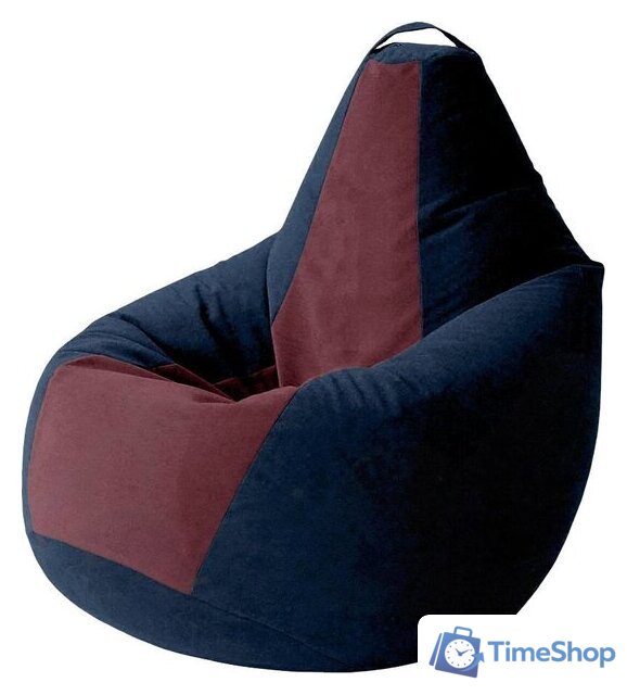 Кресло-мешок Kreslomeshki Груша Kombo XXXL GKV-145x100-TSBO (темно-синий/бордовый) - Изображение №1 — Интернет-магазин Time-Shop