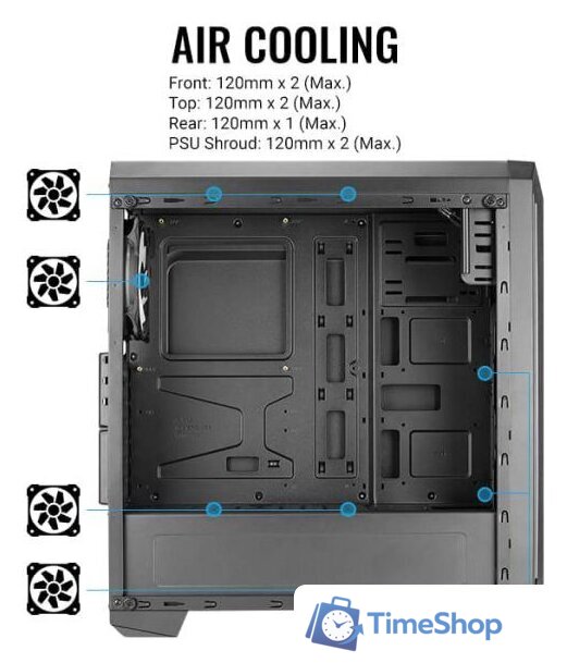 Корпус AeroCool Skyline-A-BK-v1 - Изображение №6 — Интернет-магазин Time-Shop