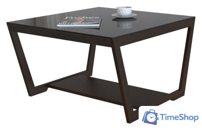 Журнальный столик Мебелик BeautyStyle 1 (венге/стекло черное) - Изображение №1 — Интернет-магазин Time-Shop