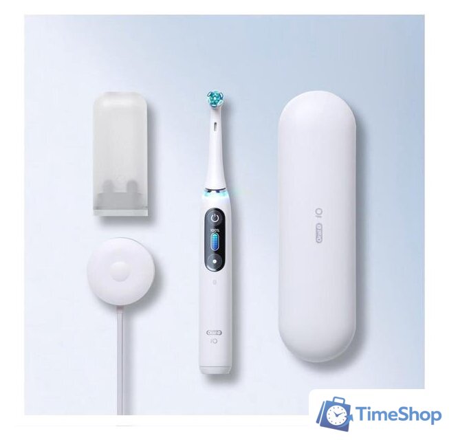 Электрическая зубная щетка Oral-B iO 8n (белый, 1 насадка) - Изображение №3 — Интернет-магазин Time-Shop