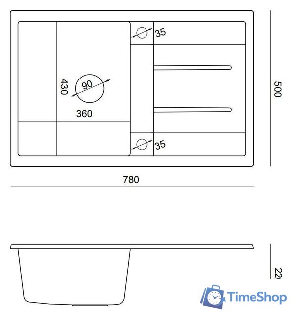 Кухонная мойка Quadron HB8203U1-G1_P2O - Изображение №6 — Интернет-магазин Time-Shop