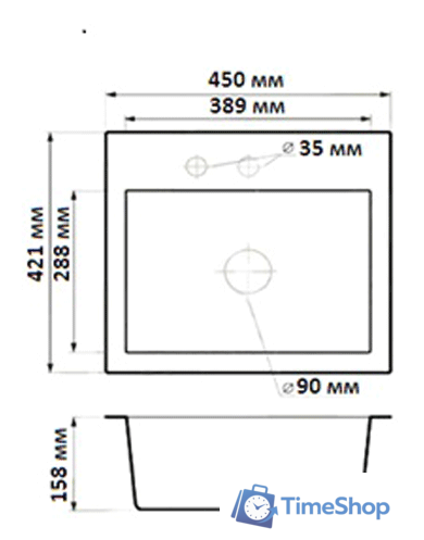 Кухонная мойка БелЭворс Mini (черный) - Изображение №2 — Интернет-магазин Time-Shop
