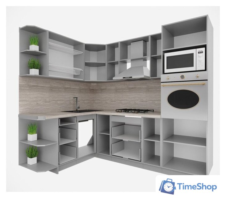 Готовая кухня Интерлиния Мила Деко 1.68x2.4 LV (керамика/керамика/опал светлый) - Изображение №2 — Интернет-магазин Time-Shop