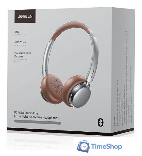 Наушники Ugreen Studio Plus HP207 (серебристый/коричневый) - Изображение №3 — Интернет-магазин Time-Shop