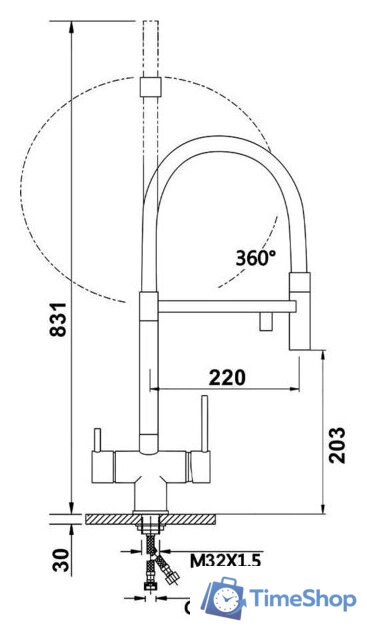 Смеситель Vieir V15039-C - Изображение №2 — Интернет-магазин Time-Shop