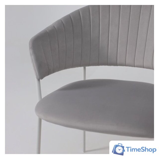 Стул с подлокотниками Алвест AV 433 (светло-серый бархат H-09/белый) - Изображение №11 — Интернет-магазин Time-Shop