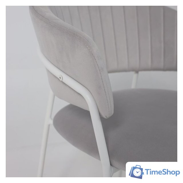 Стул с подлокотниками Алвест AV 433 (светло-серый бархат H-09/белый) - Изображение №9 — Интернет-магазин Time-Shop