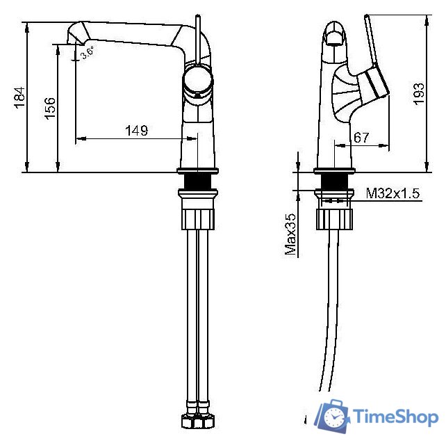 Смеситель Maxonor PL1094-7 - Изображение №2 — Интернет-магазин Time-Shop