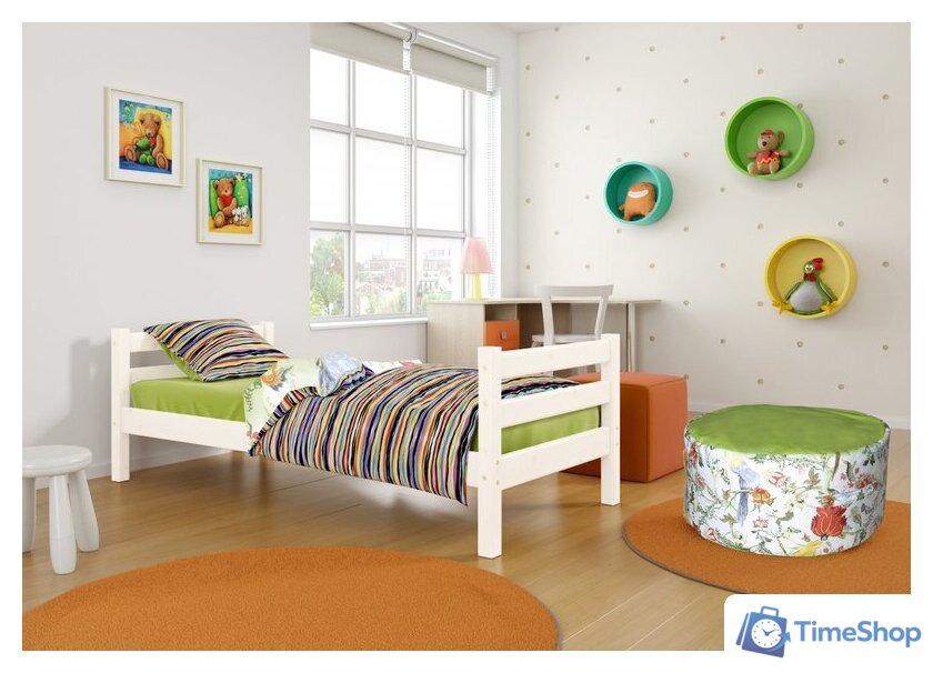 Кровать Мебельград Соня пакет №1 (без основания, массив сосны белый) - Изображение №3 — Интернет-магазин Time-Shop