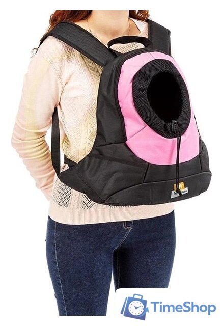 Рюкзак-переноска Ferplast Kangoo L 85748316 (черный/розовый) - Изображение №2 — Интернет-магазин Time-Shop