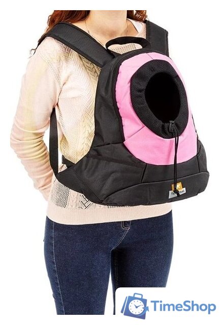 Рюкзак-переноска Ferplast Kangoo L 85748316 (черный/розовый) - Изображение №4 — Интернет-магазин Time-Shop