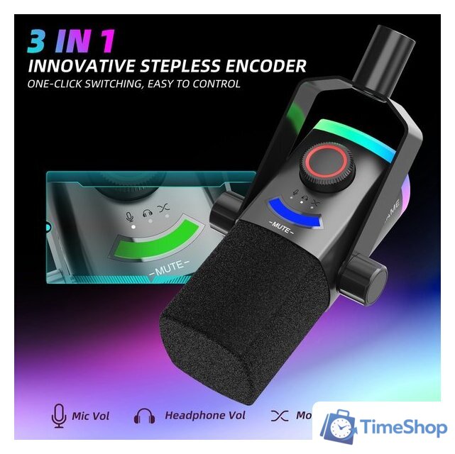 Проводной микрофон FIFINE AM8PROT (черный) - Изображение №4 — Интернет-магазин Time-Shop